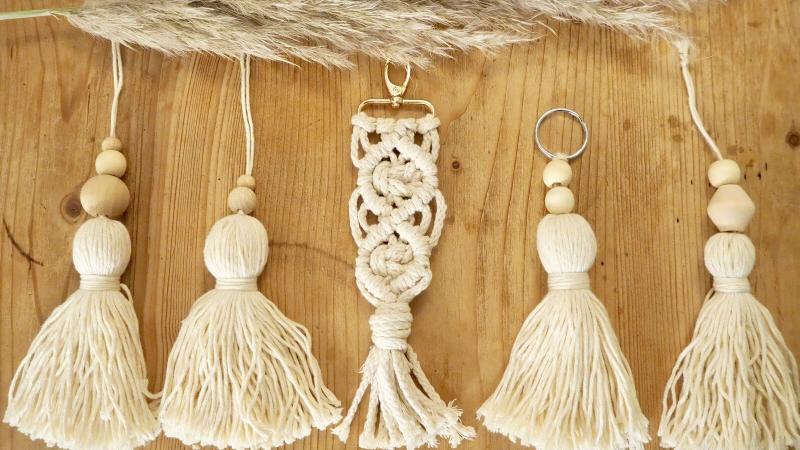 Macrame Boho Makramee Schlüsselanhänger DIY selbstgemacht Geschenk Weihnachtsgeschenk Tutorial