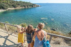 Blick in die Bucht Spiaggia di Barabarca - Elba mit dem Wohnwagen